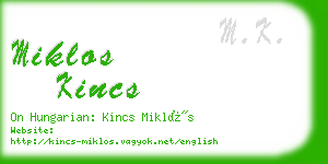 miklos kincs business card